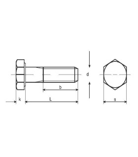 M24X80 TORNILLO HEXAGONAL DIN 931 6.8 ZINCADO