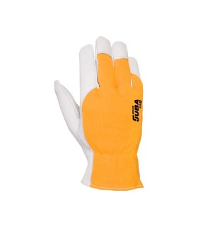 GUANTES JUBA DE PIEL FLOR DE CABRA CON DORSO DE ALGODÓN