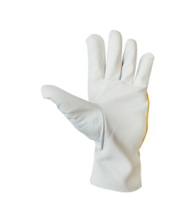 GUANTES JUBA DE PIEL FLOR DE CABRA CON DORSO DE ALGODÓN
