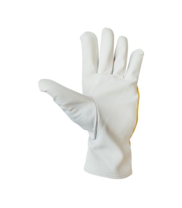 GUANTES JUBA DE PIEL FLOR DE CABRA CON DORSO DE ALGODÓN
