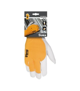 GUANTES JUBA DE PIEL FLOR DE CABRA CON DORSO DE ALGODÓN
