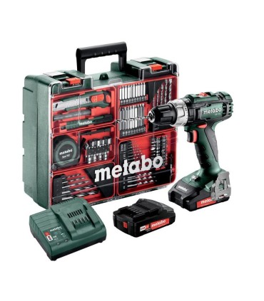 KIT TALADRO BAT. PERC. 18V METABO 2 BAT 2,0AH SB18L+ 79 ACCESORIOS