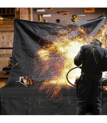 MANTA 3,8x4 MTROS TELA AISLANTE CALOR Y PROYECCIONES SOLDADURA 1500ºC 1,4mm
