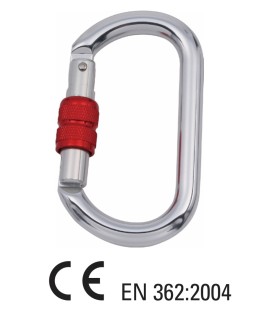 MOSQUETON OVALADO ANTICAIDAS CE EN362