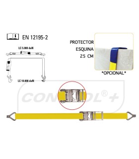 JUEGO TRINCAJE (TENSOR+CINTA) 75mmx10Mt G/CERRADO 10.000KG