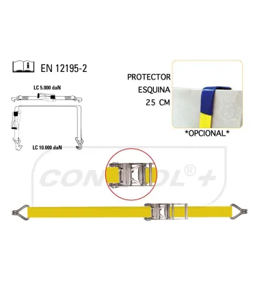 JUEGO TRINCAJE (TENSOR+CINTA) 75mmx10Mt G/CERRADO 10.000KG