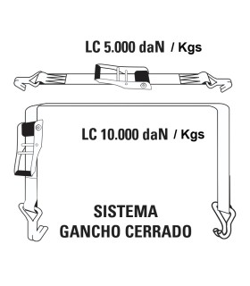 JUEGO TRINCAJE (TENSOR+CINTA) 75mmx10Mt G/CERRADO 10.000KG
