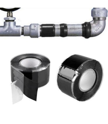 ROLLO CINTA REPARACION SILICONA AUTOSOLDABLE NEGRA 25mm x 3m