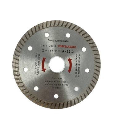 DISCO DIAMANTE MAT.DUROS PORCELANICO 115mm TURBO