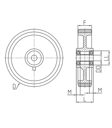 RUEDA POLIURETANO - ALUM Ø 80x25 220KG.SUELTA E-12