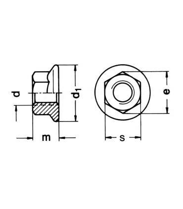 TUERCA C/ARANDELA ZINCADA M-6 DIN-6923 GRAFILADA