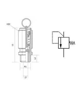 VALVULA SEGURIDAD 1/2" TARADA  a 10 bares
