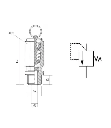 VALVULA SEGURIDAD 1/2" TARADA  a 10 bares