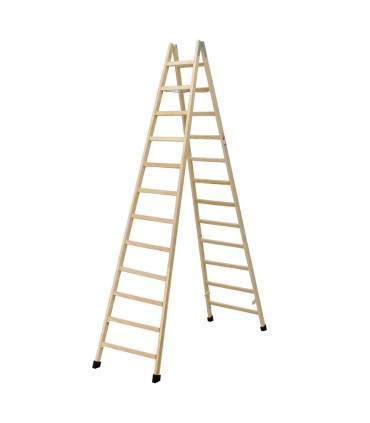 ESCALERA 12 PELD.TIJERA MADERA 3,25m C/TACOS