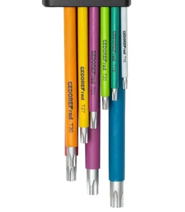 Juego de llaves Allen de 2 componentes TX T10-50, 9 piezas GEDORE