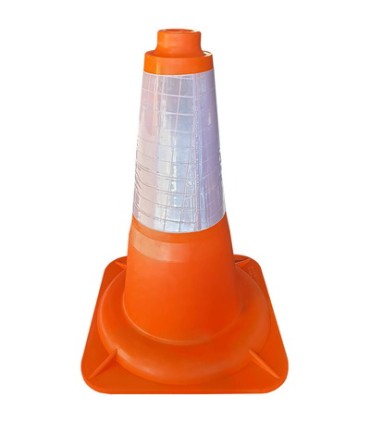 CONO SEÑAL PVC CON  REFLECTANTE 50cm UNA SOLA PIEZA