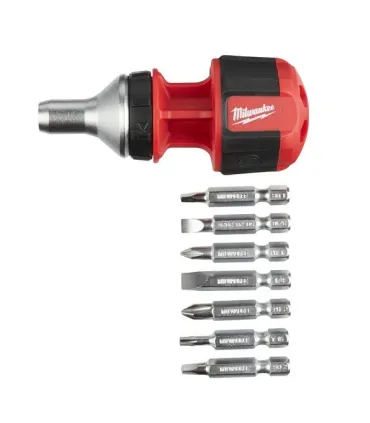 DESTORNILLADOR CORTO CARRACA HEX 1/4 +7 PUNTAS MILWAUKEE