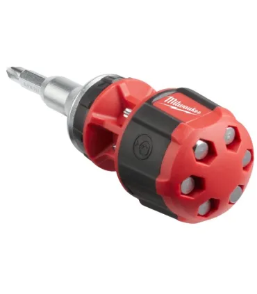 DESTORNILLADOR CORTO CARRACA HEX 1/4 +7 PUNTAS MILWAUKEE