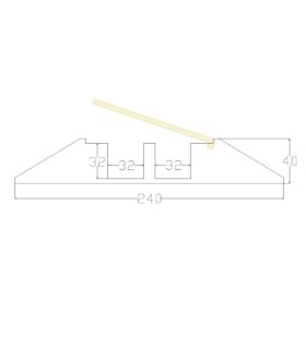 PROTECTOR CABLE 1.000x250x50mm 2 canales Ø32mm