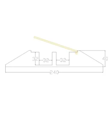 PROTECTOR CABLE 1.000x250x50mm 2 canales Ø32mm
