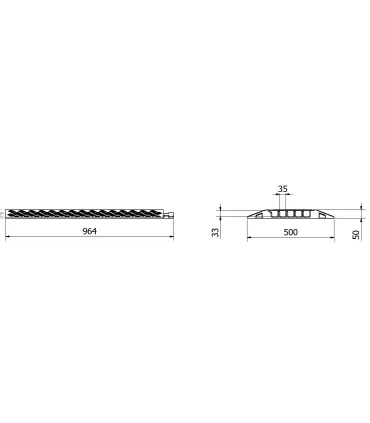 PROTECTOR RAMPA CUBRE CABLES 900x500x50mm 5 Canales