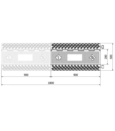PROTECTOR RAMPA CUBRE CABLES 900x500x50mm 5 Canales