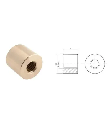 TUERCA BRONCE CIL.LISA LR-24x5 Ø39/40 H30mm DCHA