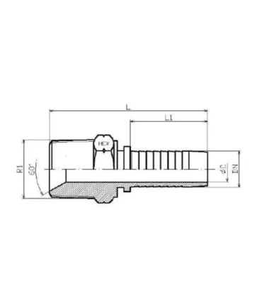 MACHO CÓNICO   1/4" NPT DN 1/4"