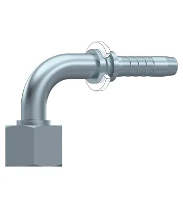 HEMBRA GIRATORIA 90º MÉTRICA CONO24º/60º  Ø 12L  M18X1.5 DN 3/8"