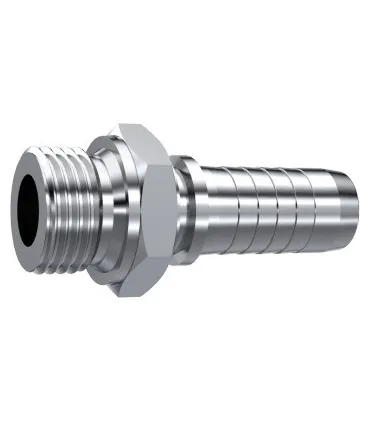 MACHO CIL. ASIENTO PLANO INOX 1" BSP DN 1"