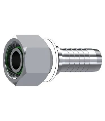 HEMBRA GIRATORIA RECTA MÉTRICA C/JUNTA TÓRICA -INOX Ø 12 L M18X1.5 DN 1/4"