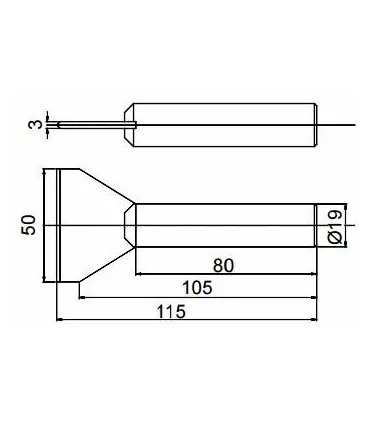 PALA COBRE 50MM PARA SOLDADOR CORREA TERMO 300W