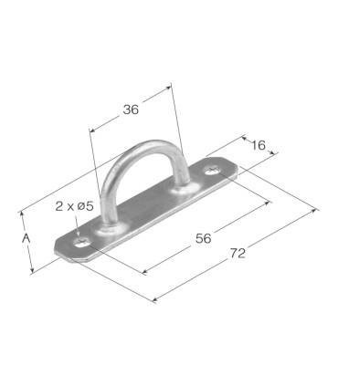 ANILLA C/PLACA FIJACION GALVANIZADA Ø5mm