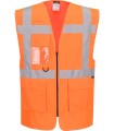 CHALECO NARANJA CON BOLSILLO Y CREMALLERA TXXL