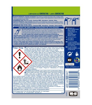 WD-40 Specialist Limpiador de Contactos 400ml Doble Acción