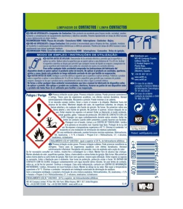 WD-40 Specialist Limpiador de Contactos 400ml Doble Acción