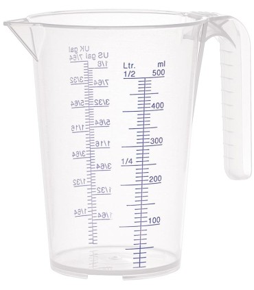 JARRA GRADUADA PLASTICO 0,50 LITROS 500ml