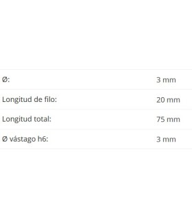 FRESA M/CILIN. 2 LABIOS 3mm EXTRALARGA M.DURO+TIALN