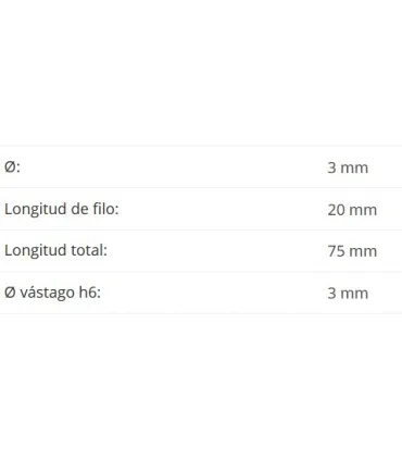 FRESA M/CILIN. 2 LABIOS 3mm EXTRALARGA M.DURO+TIALN