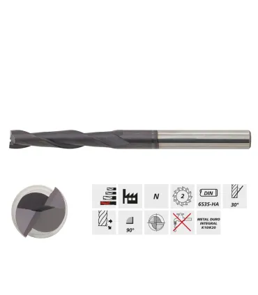 FRESA M/CILIN. 2 LABIOS 5 mm EXTRALARGA M.DURO+TIALN