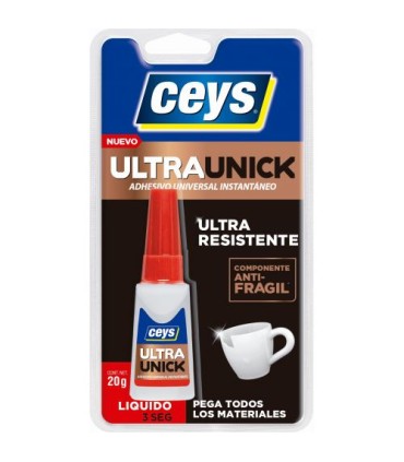 BLISTER ADHESIVO UNIVERSAL INSTANTANEO ULTRAUNIQ LIQUIDO CEYS 20GR