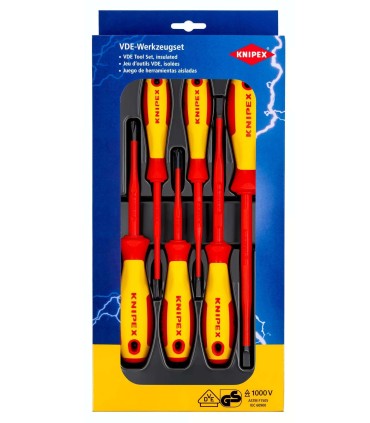 JUEGO 6 DESTORNILLADOR VDE AISLADO PLANOS Y PH KNIPEX
