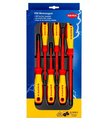 JUEGO 6 DESTORNILLADOR VDE AISLADO PLANOS Y PH KNIPEX