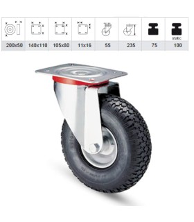RUEDA NEUM.LOCA C/ROD.200 ALEX  4-1262 75kg
