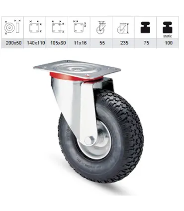 RUEDA NEUM.LOCA C/ROD.200 ALEX  4-1262 75kg