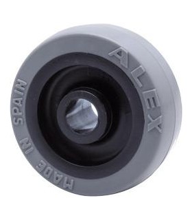 RUEDA GOMA GRIS Ø 40x16 EJE 6,50