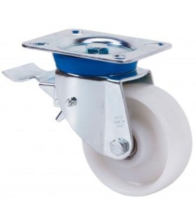RUEDA GIRATORIA 17TVFD125-TN FRENO NYLON BLANCO ALEX 2-1620