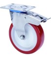 RUEDA POL/NYL SOP. INOX GIRAT. C/FRENO ALEX 2-3099 H 126mm