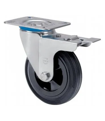 RUEDA GOMA NG D.150mm GIRATORIA C/FRNO 150KG.