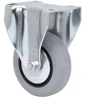RUEDA FIJA PLETINA Ø 80 GOMA GRIS 2-2459 60Kg